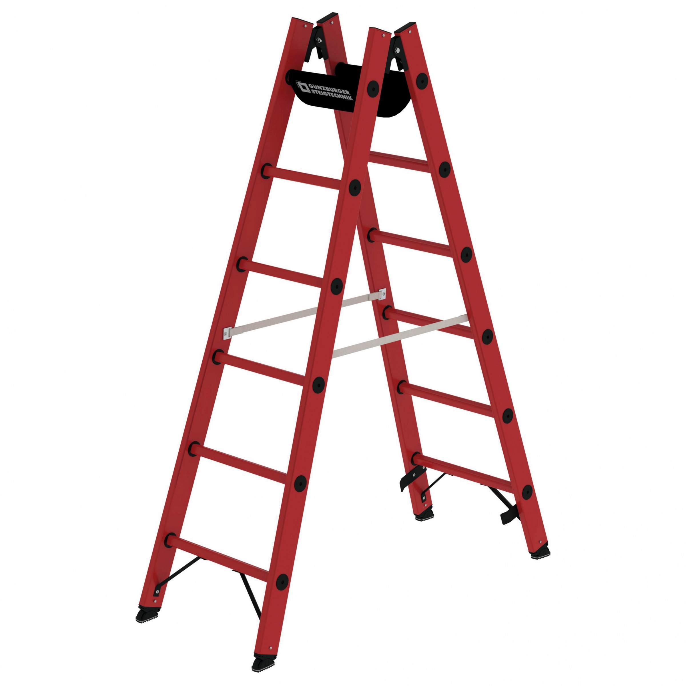 MUNK Vollkunststoff Stehleiter beidseitig begehbar 2x6 Sprossen
