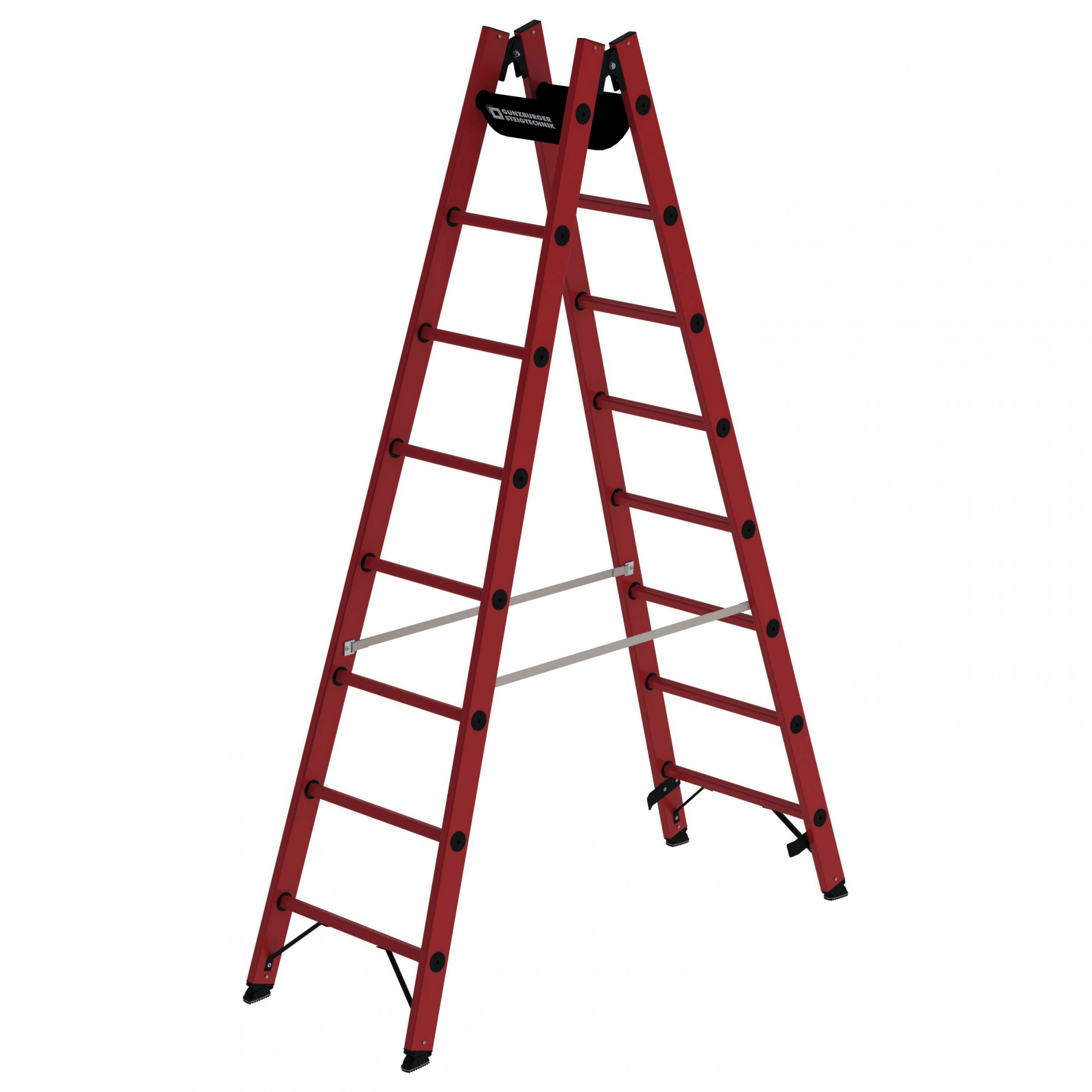 MUNK Vollkunststoff Stehleiter beidseitig begehbar 2x8 Sprossen