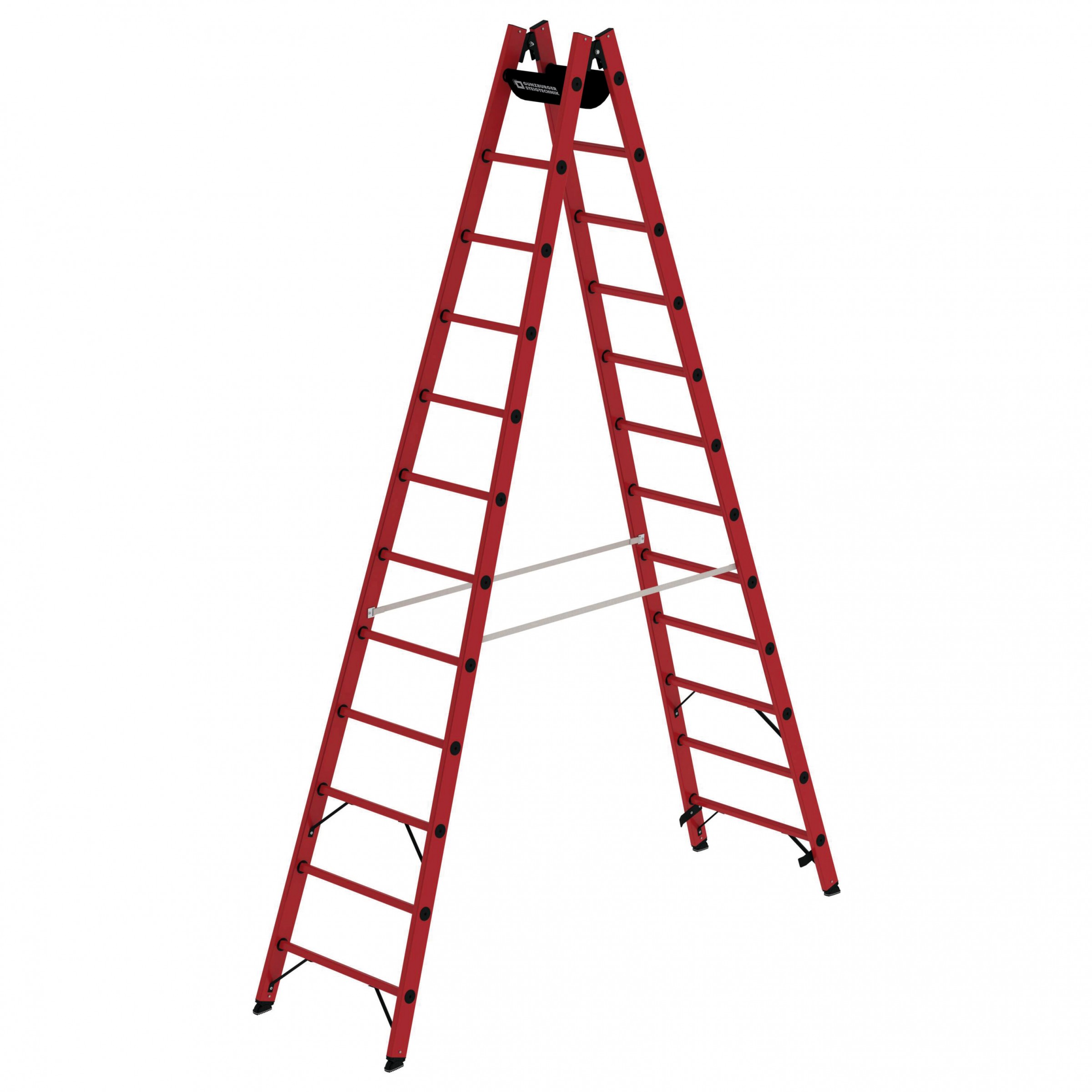 MUNK Vollkunststoff Stehleiter beidseitig begehbar 2x12 Sprossen