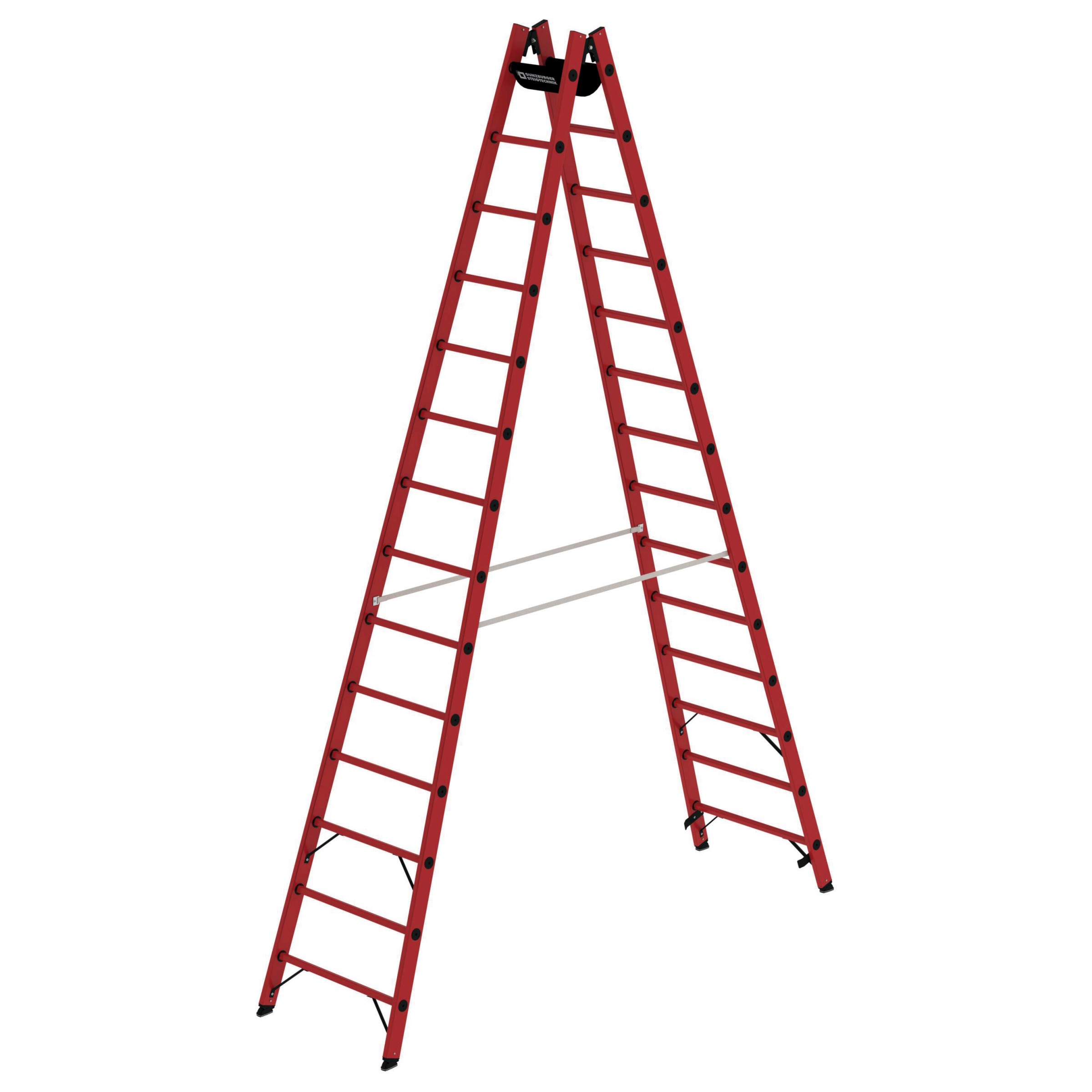 MUNK Vollkunststoff Stehleiter beidseitig begehbar 2x14 Sprossen