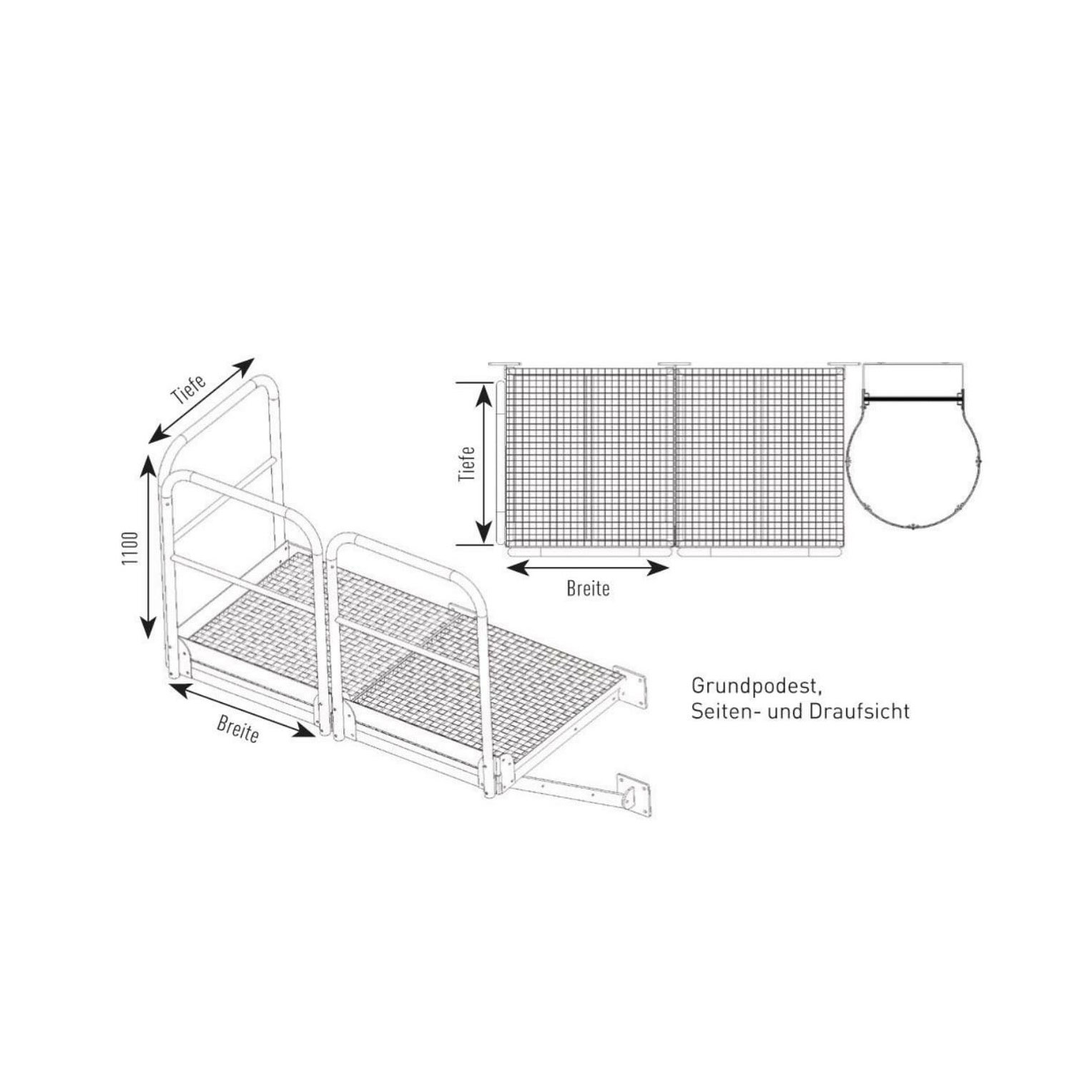 Iller Grundpodest für Steigleitern 940x1000 mm