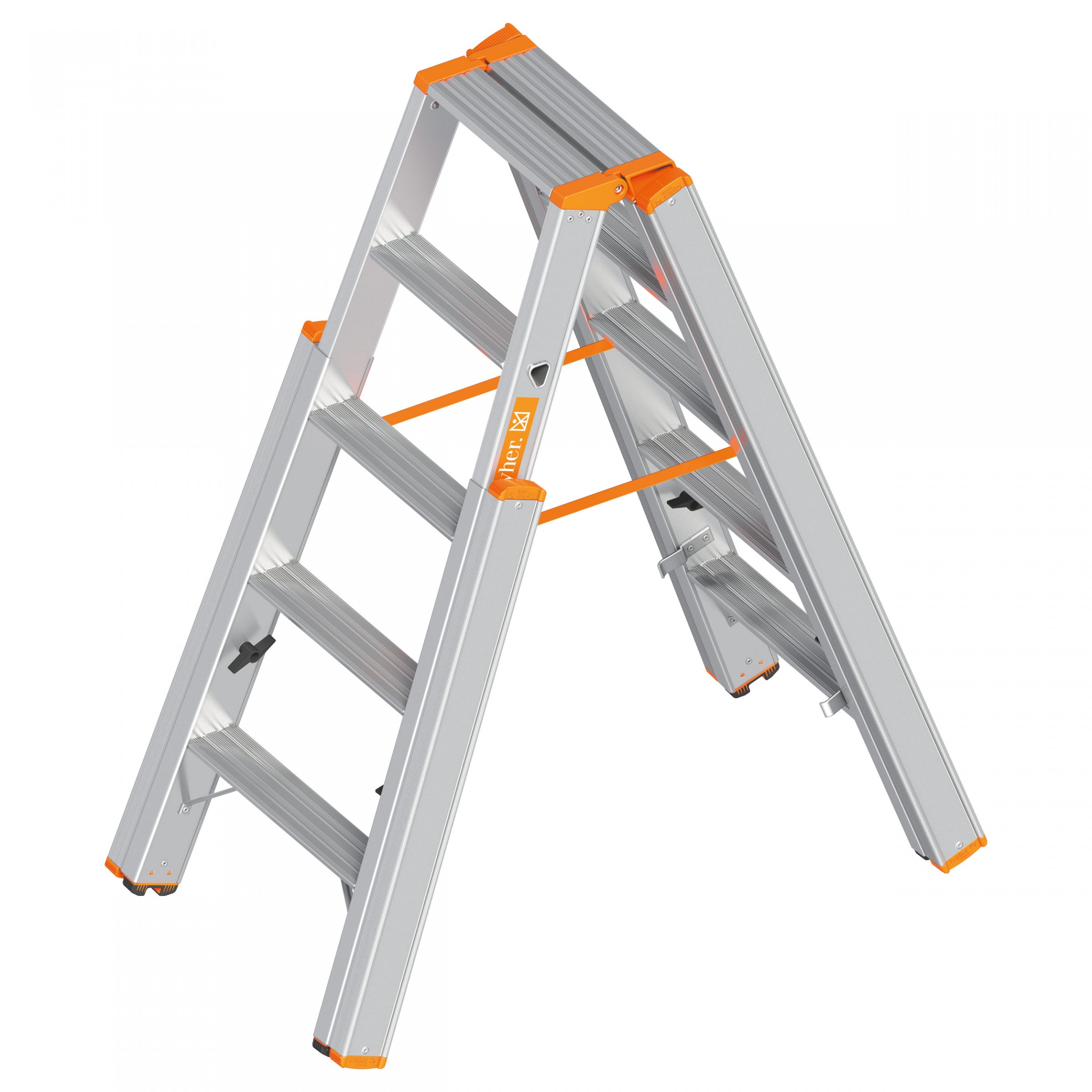 Layher Topic 1062 Treppenstehleiter mit 5 Stufen 2,70m AH