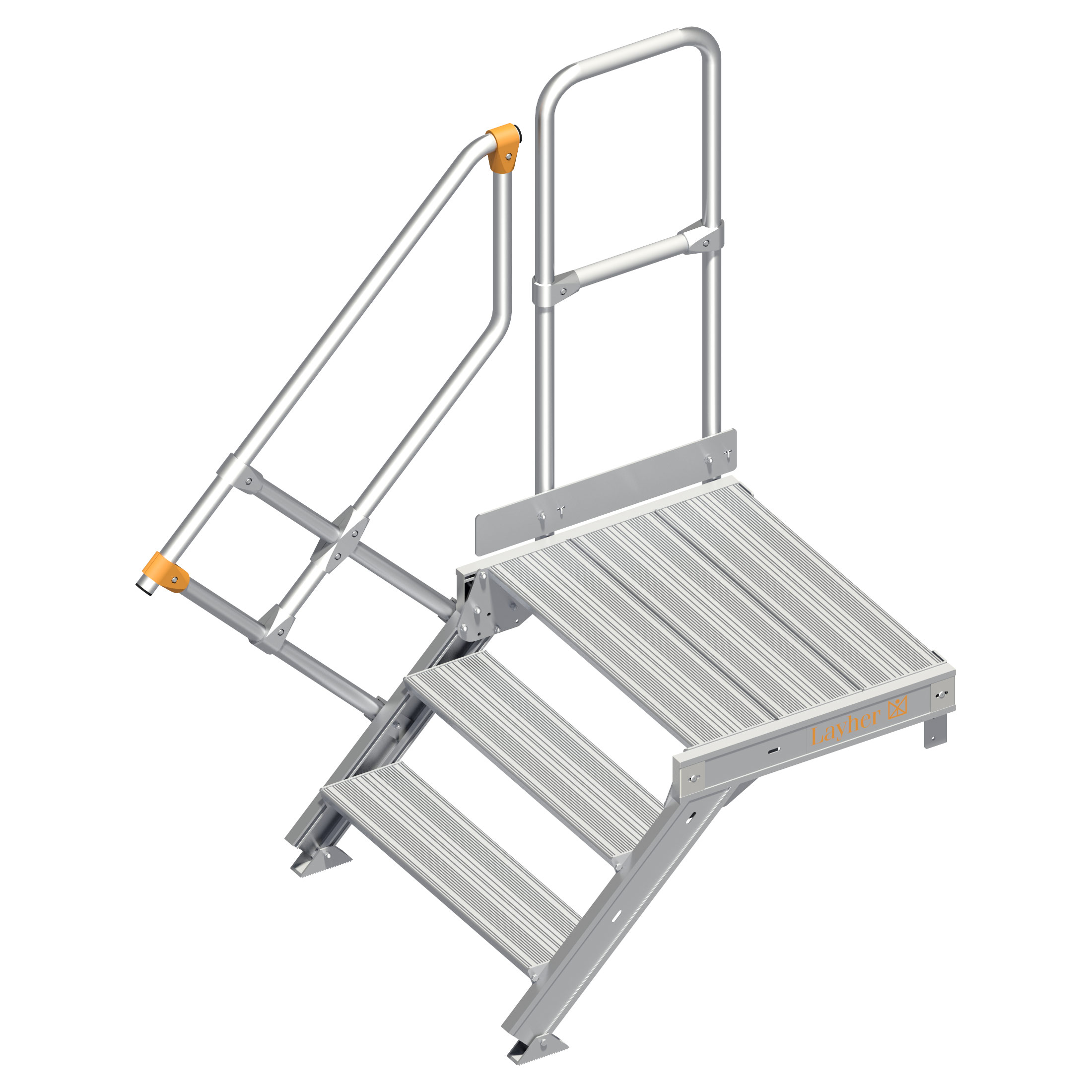 Layher 112 Treppe mit Plattform 45° 80cm 3 Stufen