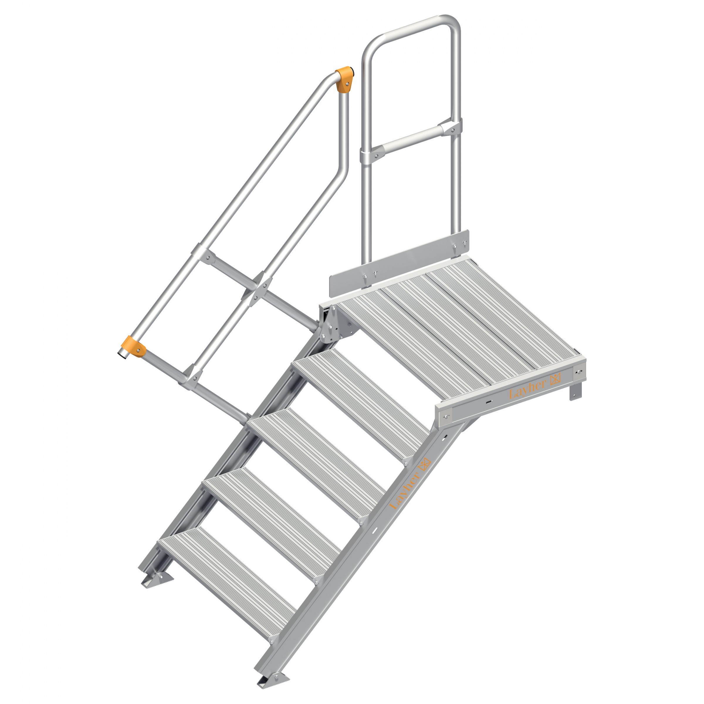 Layher 112 Treppe mit Plattform 45° 80cm 5 Stufen