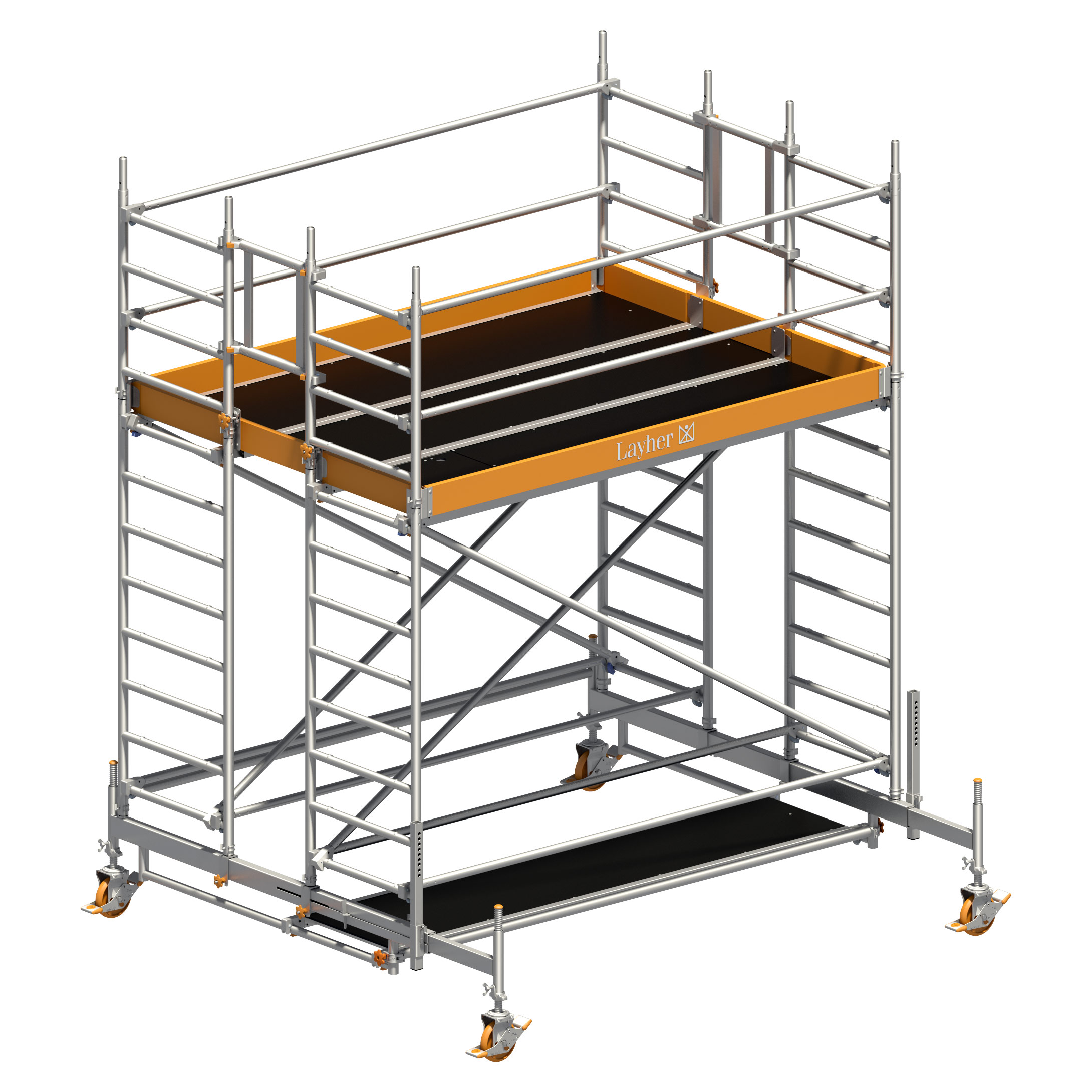 Layher Doppelaufbau für Uni Standard 4,40m AH (DIN EN 1004:2004)