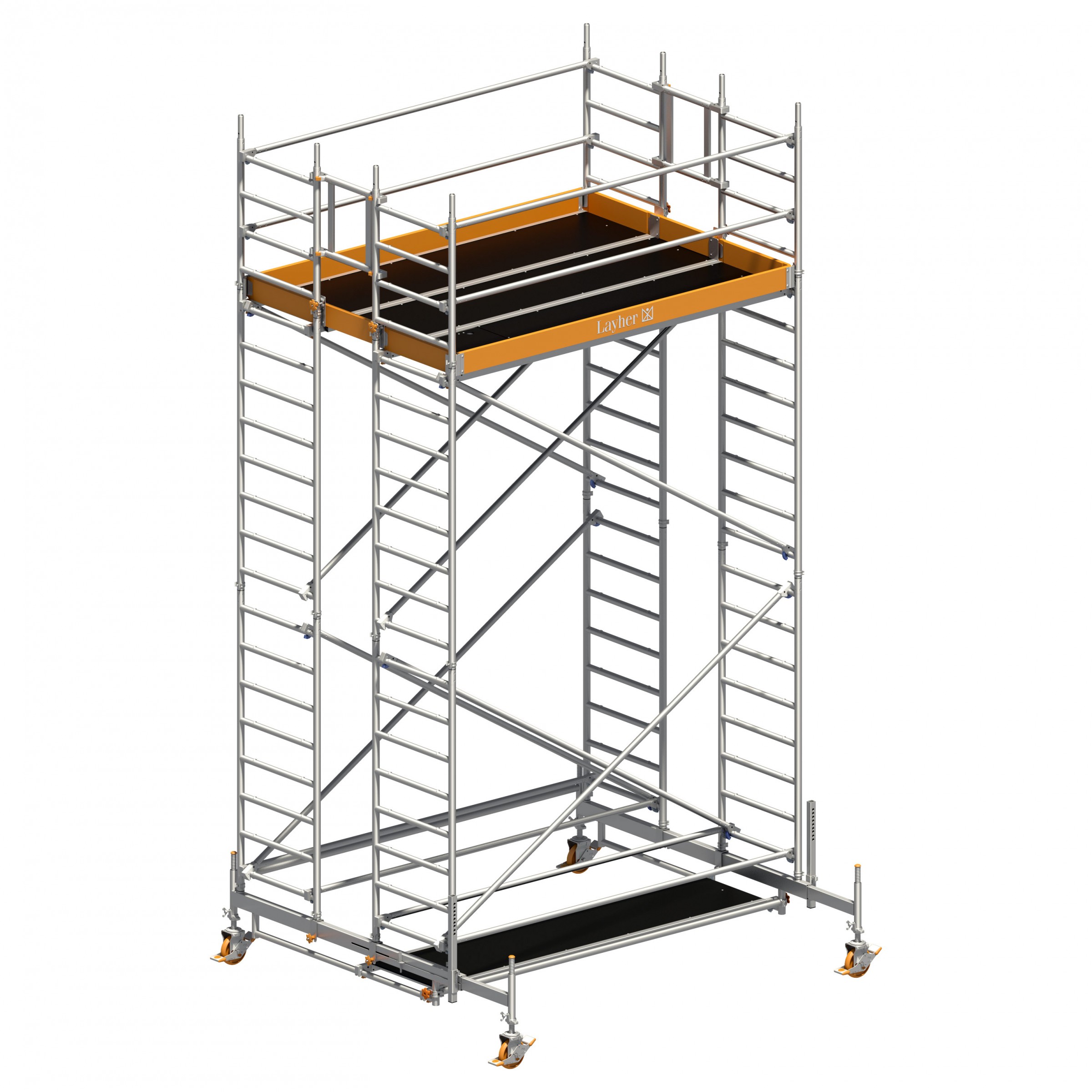 Layher Doppelaufbau für Uni Standard 6,40m AH (DIN EN 1004:2004)