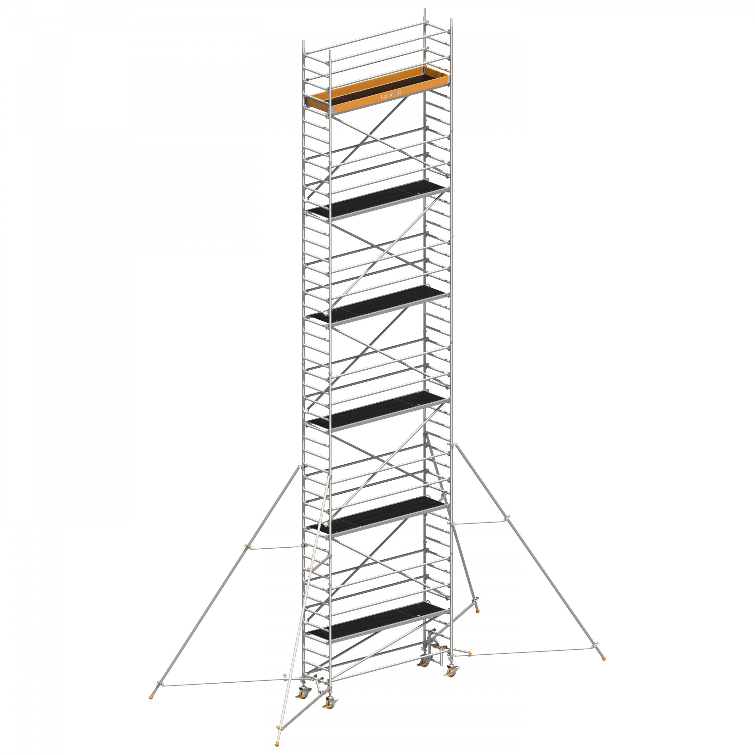 Layher Rollgerüst Uni Standard P2 mit Gerüststützen 5m, 13,20m AH