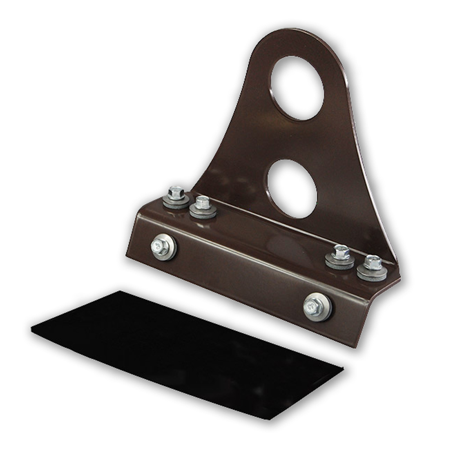 Doppelrohr-Schneefanghalter für Trapezblech, Leisten- und Sandwichdach, braun