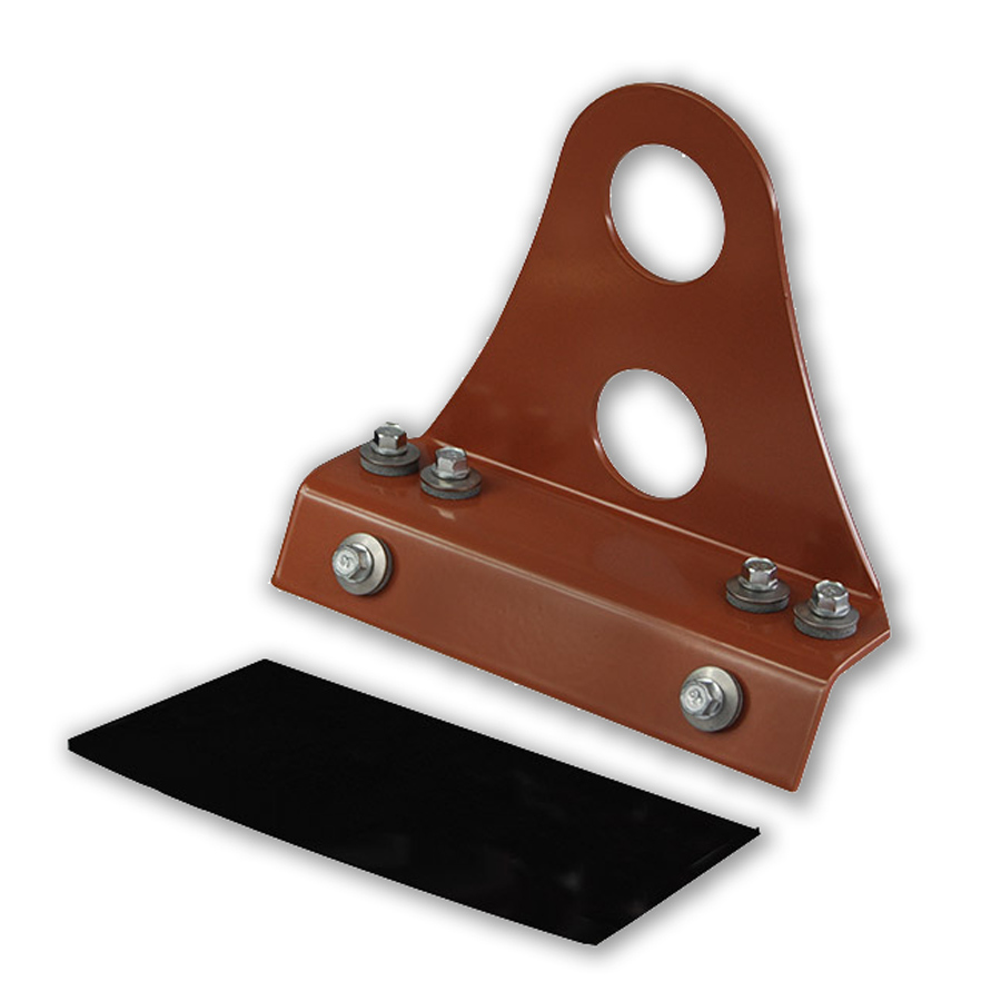 Doppelrohr-Schneefanghalter für Trapezblech, Leisten- und Sandwichdach, rot