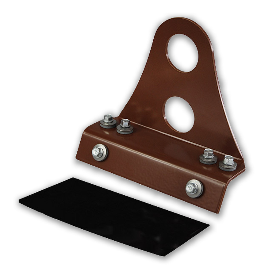 Doppelrohr-Schneefanghalter für Trapezblech, Leisten- und Sandwichdach, rotbraun