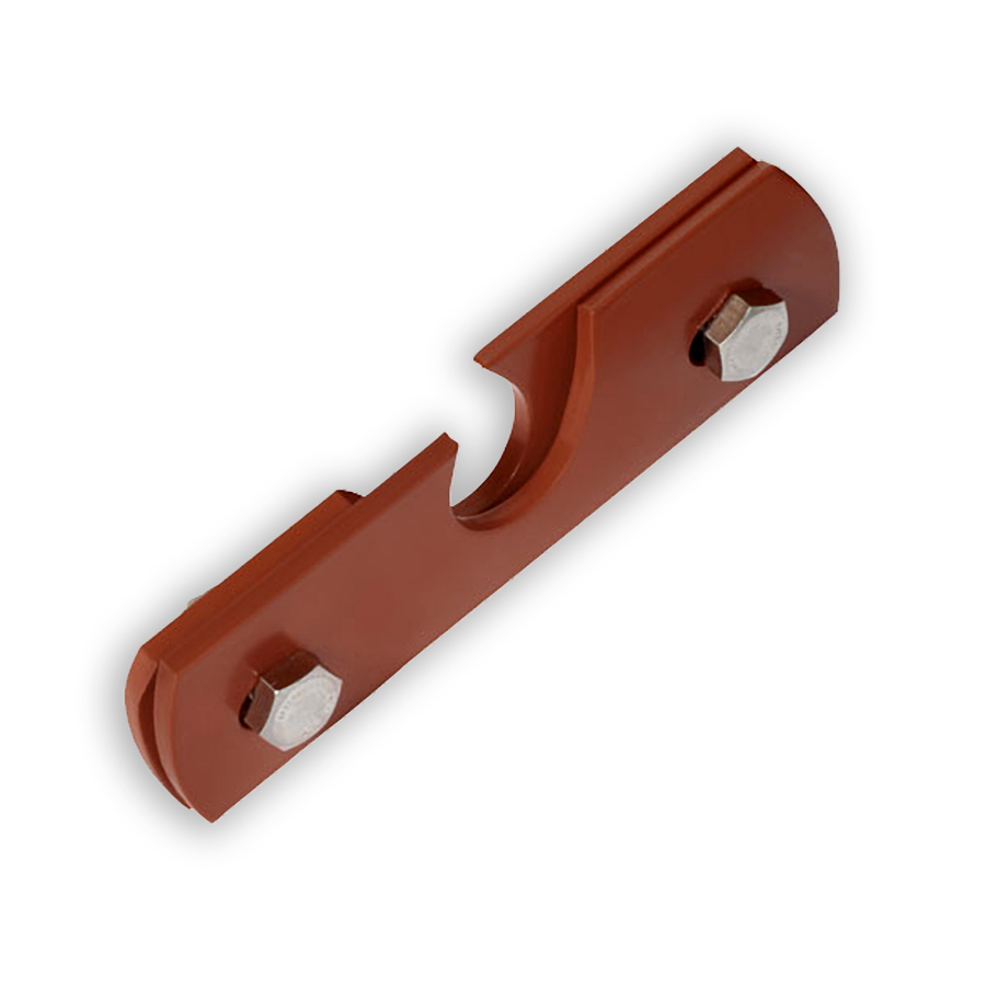 Schneefanglasche für Schneefangrohre bis  Ø34mm, Stehfalzdach, rot