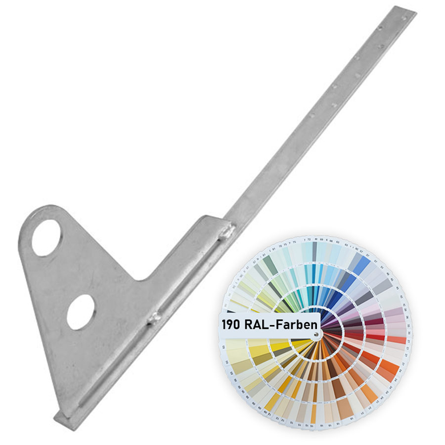 Universal-Schneefangrohrstütze, 18cm Schneefanghöhe, Schraub-Montage, verzinkt