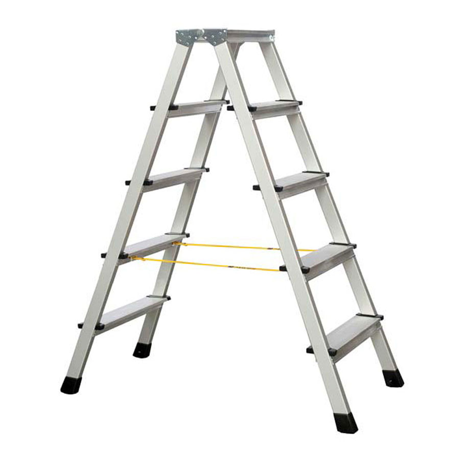 Zarges genietete Stehleiter eloxiert XLstep B 2x5 Stufen