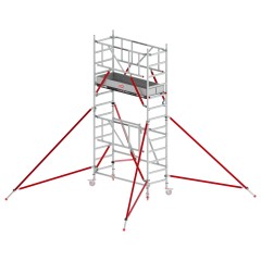 Altrex Klappgerüst RS Tower 54 Aluminium Holz-Plattform 0,75x1,85m mit Safe-Quick 4,8m AH