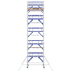 ASC Rollgerüst AGS Pro 305x135cm mit Holz-Plattformen und doppelseitigem Geländer 11,3m Arbeitshöhe