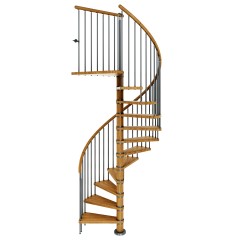 Dolle Spindeltreppe Winnipeg 266,5-292,5cm Geschosshöhe 12 Stufen Ø140cm Eiche geölt