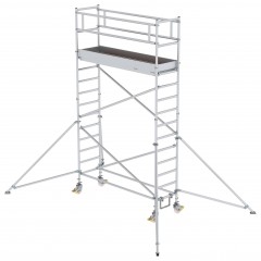 MUNK Aluminium-Rollgerüst mit Ausleger 2,45x0,75m Plattform 5,07m AH
