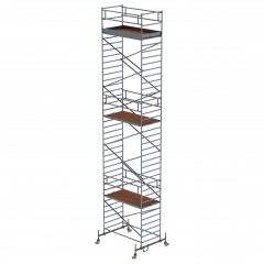MUNK Rollgerüst mit Doppelplattform 1,35x2,45m Plattform, 12,35m AH