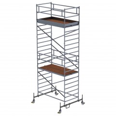MUNK Rollgerüst mit Doppelplattform 1,35x2,45m Plattform, 7,35m AH