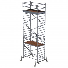 MUNK Rollgerüst mit Doppelplattform 1,35x2,45m Plattform, 8,35m AH