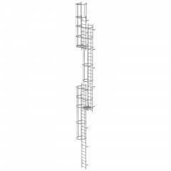 MUNK ortsfeste Steigleitern Aluminium eloxiert, 13,16m SH PG2