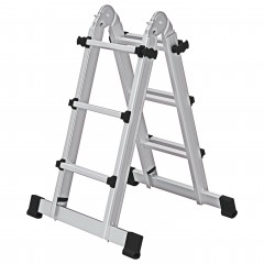 MUNK Teleskopleiter mit Traverse 4x3 Sprossen
