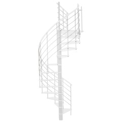 Minka Spindeltreppe Venezia weiß lackiert mit Handlauf und UK in weiß Ø160cm bis 309,4cm Geschosshöhe