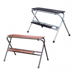 Schake Arbeitstritt mit 2 Stufen, braun lackiert 0,6x0,7m