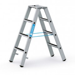 Zarges gebördelte Stufen-Stehleiter R13step-B eloxiert 2x4 Stufen