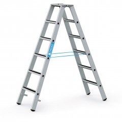 Zarges gebördelte Stufen-Stehleiter R13step-B eloxiert 2x6 Stufen