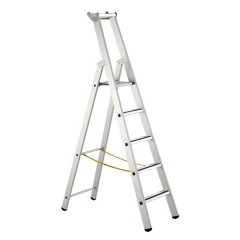Zarges gebördelte Stehleiter Saferstep S eloxiert 5 Stufen