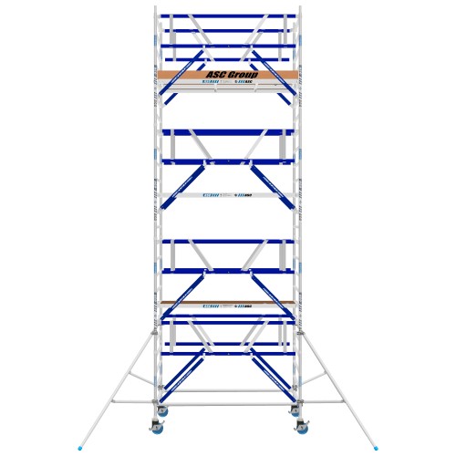 ASC Rollgerüst AGS Pro 305x75cm mit Carbon-Plattformen und doppelseitigem Geländer 8,3m Arbeitshöhe