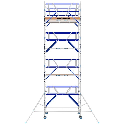 ASC Rollgerüst AGS Pro 305x135cm mit Carbon-Plattformen und doppelseitigem Geländer 9,3m Arbeitshöhe