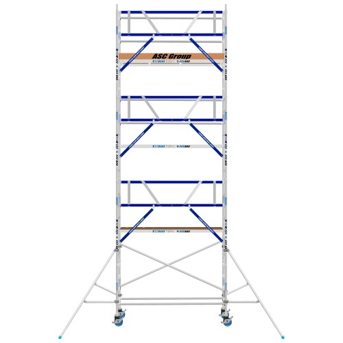 ASC Rollgerüst AGS Pro 190x135cm mit Carbon-Plattformen und einseitigem Geländer 8,3m Arbeitshöhe