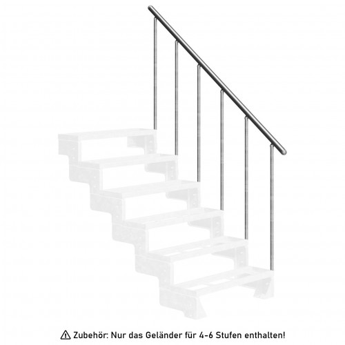 Dolle Steiggeländerset variables Systemgeländer 6 Stufen für Aussentreppe Gardentop