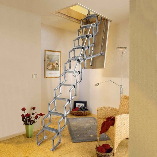 Dolle alu-top Bodentreppe Scherentreppe elektrisch bis 279cm Raumhöhe 130x70cm mit U-Wert 0,58