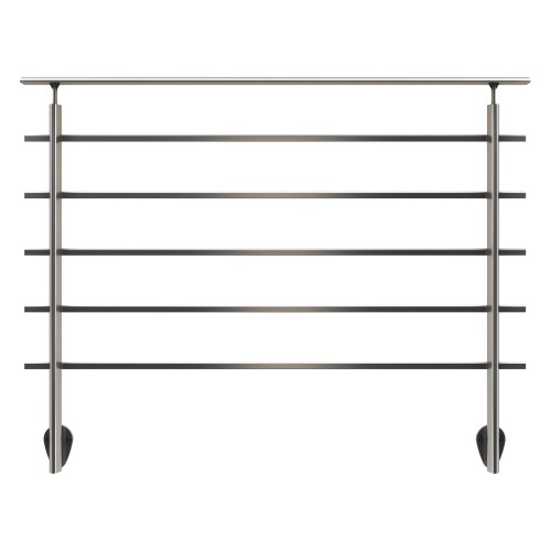 Dolle Brüstungsgeländer zur Wandmontage 1,5m Aluminium dark grey Pfosten, Stäbe und Handlauf tropfenförmig
