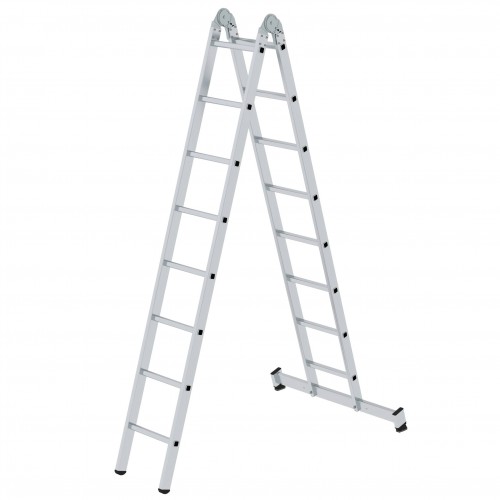 MUNK Gelenk-Klappleiter mit Nivello® Traverse 2x8 Sprossen