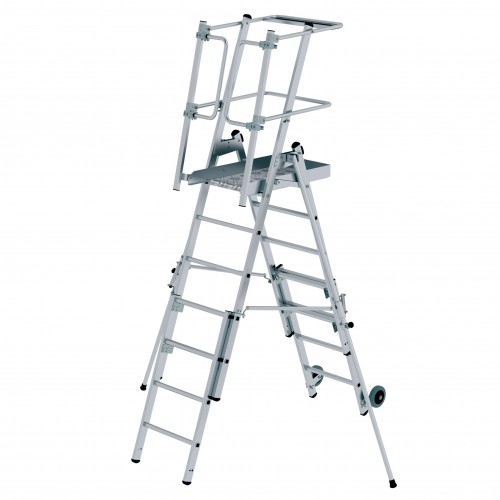 MUNK Plattformleiter FlexxStep 5 Sprossen mit Teleskopaufsatz plus 3 Sprossen