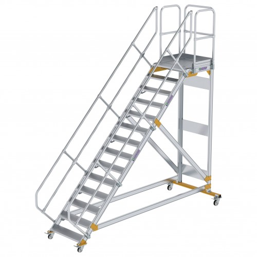 MUNK Plattformtreppe fahrbar 45° Stufenbreite 800mm 14 Stufen