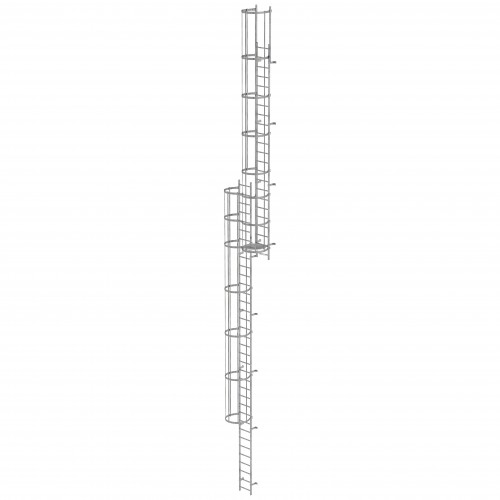 MUNK ortsfeste Steigleitern Aluminium eloxiert, 14,28m SH PG1