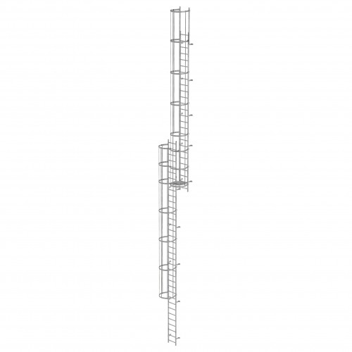 MUNK ortsfeste Steigleitern Aluminium eloxiert, 15,12m SH PG1