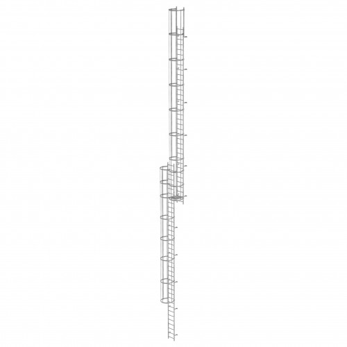 MUNK ortsfeste Steigleitern Aluminium eloxiert, 18,76m SH PG2