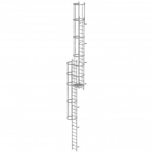 MUNK ortsfeste Steigleitern Aluminium eloxiert, 10,92m SH PG2