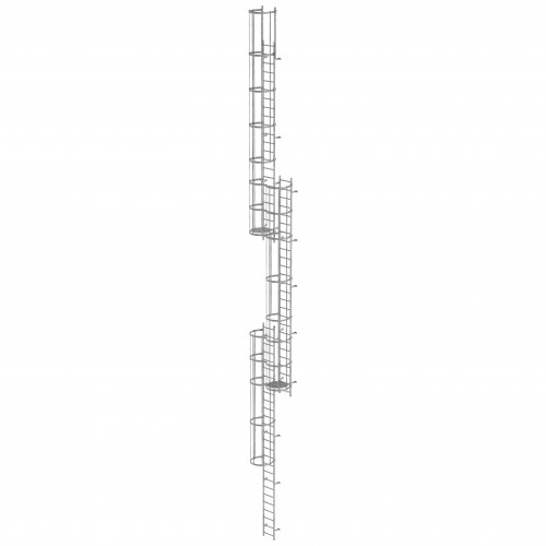 MUNK ortsfeste Steigleitern Edelstahl, 16,80m SH PG2
