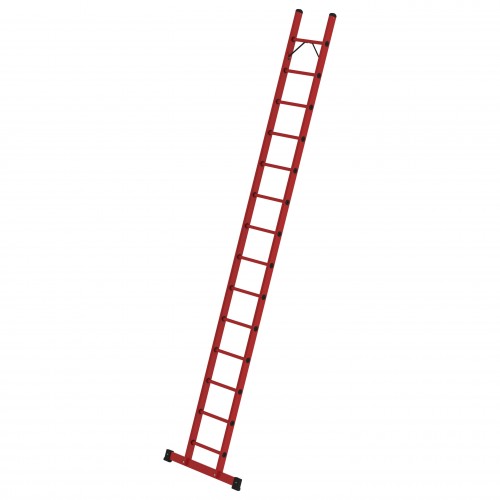 MUNK Vollkunststoff-Anlegeleiter mit Traverse 14 Sprossen