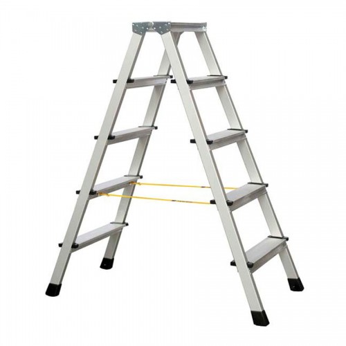 Zarges genietete Stehleiter eloxiert XLstep B 2x5 Stufen