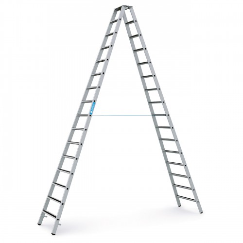 Zarges gebördelte Stufen-Stehleiter R13step-B eloxiert 2x16 Stufen