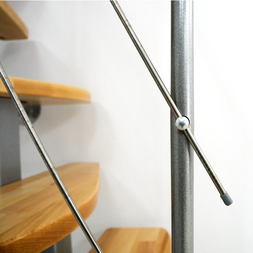 Minka Mittelholmtreppe Quatro Geradelaufend in Buche klar lackiert, UK grau mit 299cm Geschosshöhe