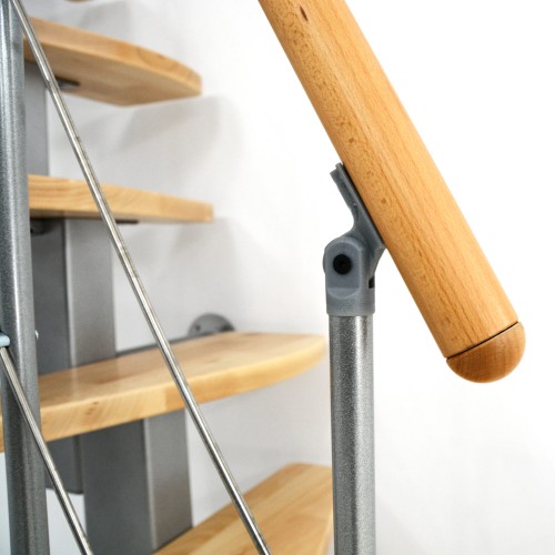 Minka Mittelholmtreppe Quatro Geradelaufend in Buche klar lackiert, UK grau mit 299cm Geschosshöhe